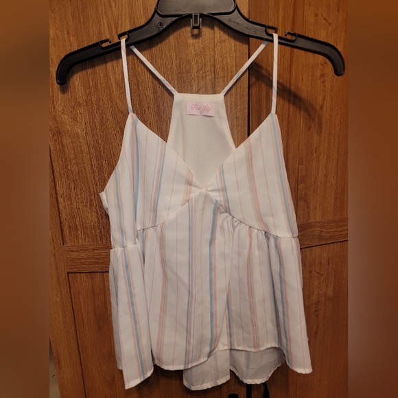 Pink Lily Tops - Pink Lily XS striped summery tank top